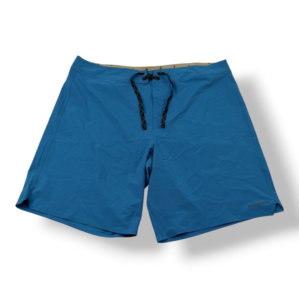 Patagonia Mens Blue Stretch Board Shorts Swim Trunks Size 38 9 Inch Inseam